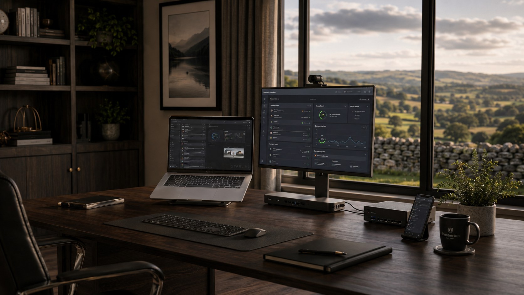 Laptop with business IT dashboard